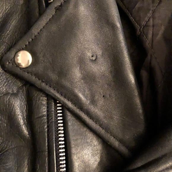 Leather Motorcycle Jacket Vintage Black Unisex - Picture 4 of 7